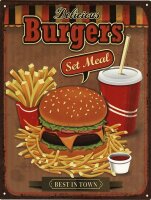 Shabby Blechschild Fast Food