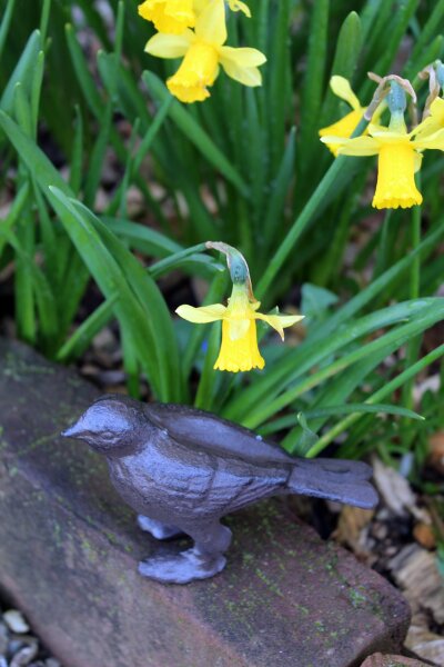 Gartenfigur Vogel Gusseisen antikbraun