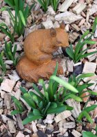 Gartenfigur Eichhörnchen stehend Edelrost