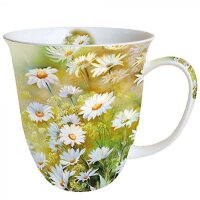 Tasse Blumen im Sonnenlicht