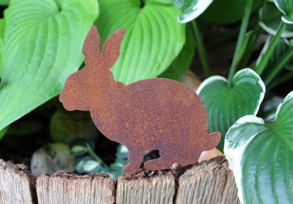 Gartenstecker Hase Edelrost