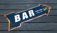 Shabby Blechschild Bar