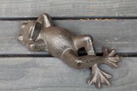 Gartenfigur Frosch liegend antikbraun