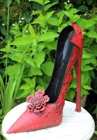 Deko Schuh Rost groß bordeaux