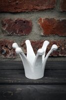 Teelichthalter Krone Shabby weiß