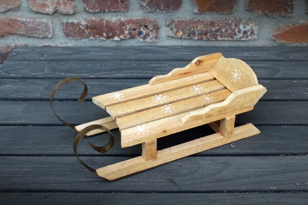 Holz Deko Schlitten