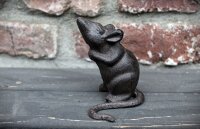 Gartenfigur Maus sitzend L