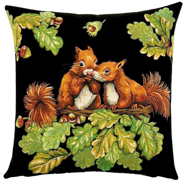 Gobelin Kissen Eichhörnchen Paar