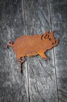 Gartenstecker Schwein Edelrost