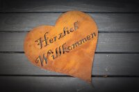 Gartenstecker Herz Edelrost groß