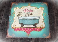 Shabby Blechschild Bain Bad