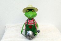 Zaunhocker Gärtner Frosch Gießkanne