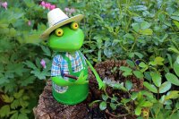 Zaunhocker Gärtner Frosch Rechen