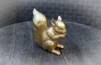 Dekofigur Eichhörnchen gold